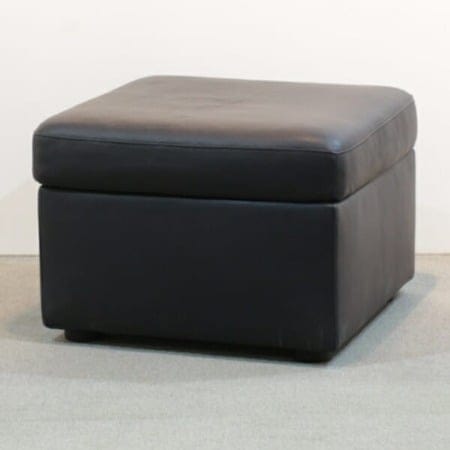 Sittpuff svart skinn