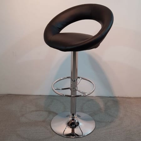 Barstol svart konstskinn/krom